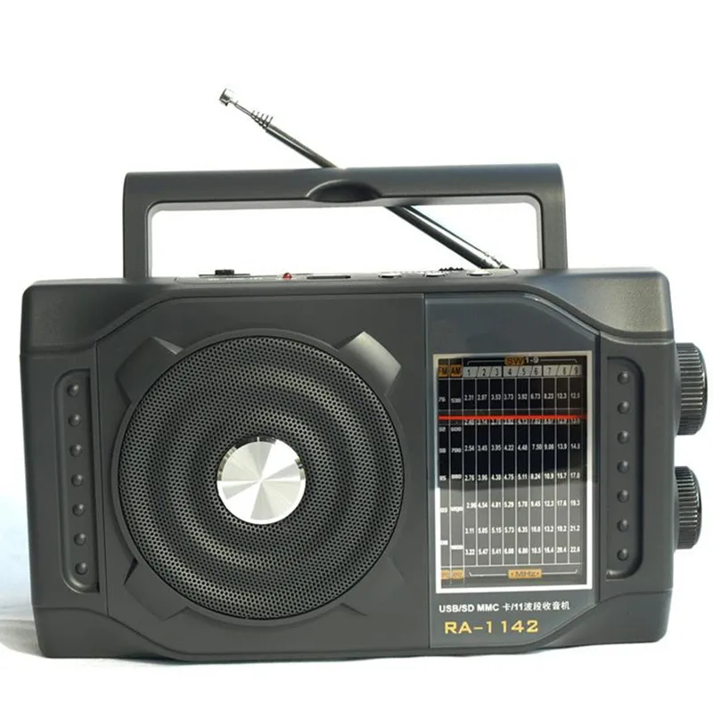 Портативный FM многодиапазонный SW MW радио громкоговоритель в стиле ретро портативный U диск SD карта воспроизведения MP3 музыкальный плеер многополосный коротковолновый полный указатель