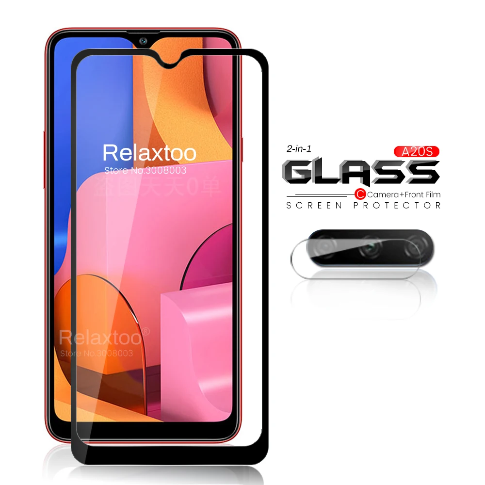 

2-in-1 protective glass for samsung galaxy a20s a20e a20 e s camera glass sansung a 20s 20e safety armored tremp film protection
