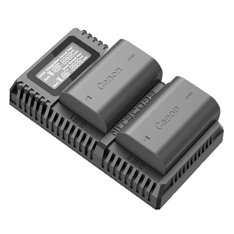 Nitecore UCN2 Pro Двойной слот USB QC LP-E6 LP-E6N зарядное устройство для Canon CANON DSLR EOS 60D 5D3 7D 70D 5D Mark II SLR камера батарея