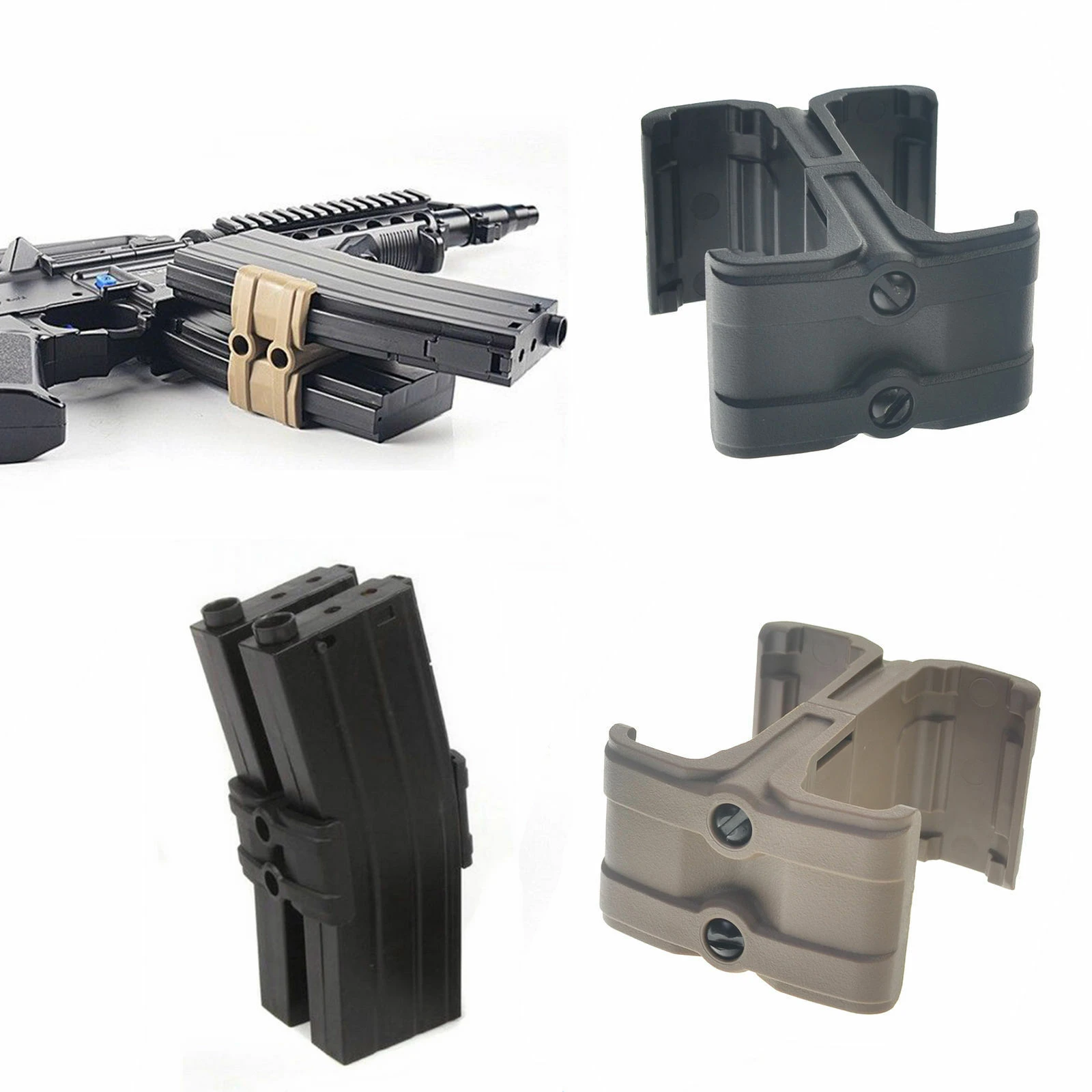 Gun Rifle Dual Magazine Coupler Polyester Clip Connector for AR15 M4 MAG59 SO 
