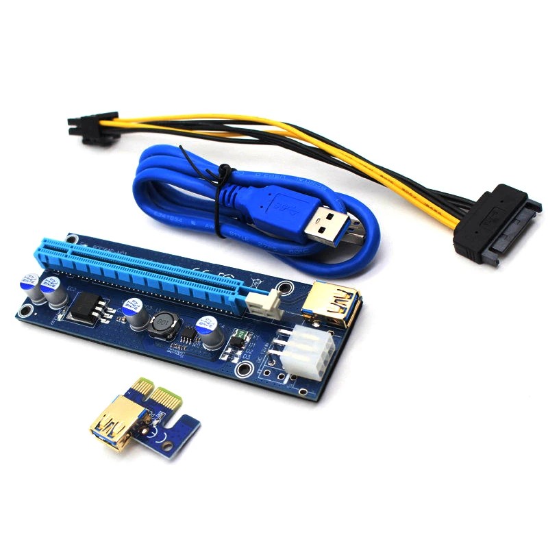 1 шт. VER009S светодиодный PCI-E Riser 1Xto16X USB3.0 Ies Mining Удлинительный кабель |