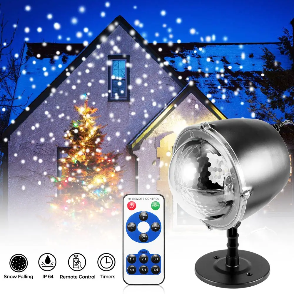 Snow Falling LED Moving Laser Projector Lights Christmas Home Decorations Xmas 