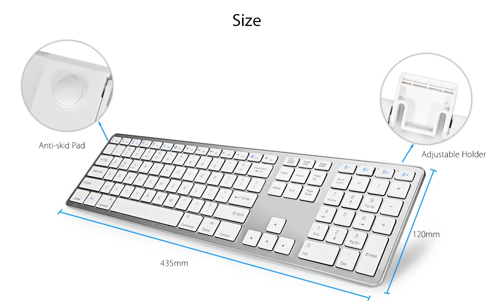 BK418 portable standard abs 109 KEYS wireless bluetooth wireless keyboard for iMac/Mac Pro/MacBook/MacBook Air/Pro Laptop PC