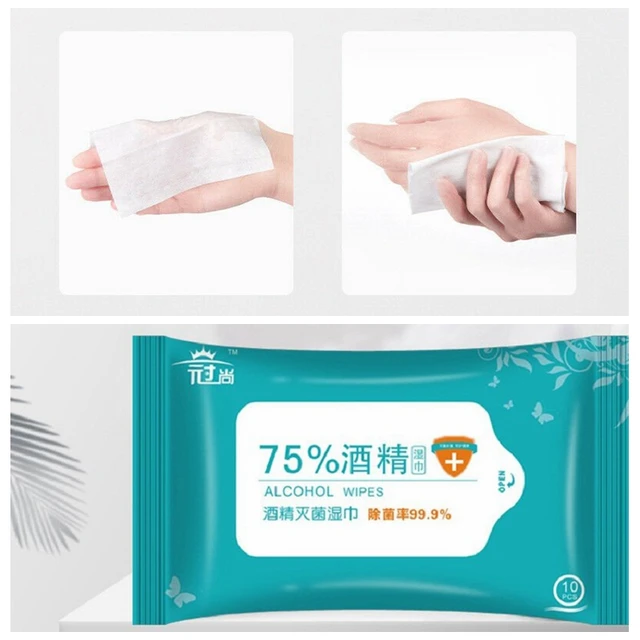 100PCS Portable Disinfection Antiseptic Pads Alcohol Swabs Wet Wipes Skin Cleaning Care Sterilization First Aid Cleaning Tissue 2