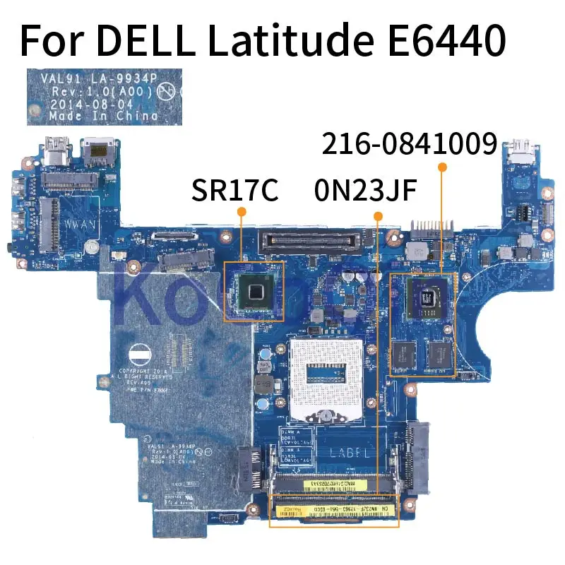 

For DELL Latitude E6440 Notebook Mainboard 0N23JF LA-9934P SR17C 216-0841009 DDR3 Laptop Motherboard