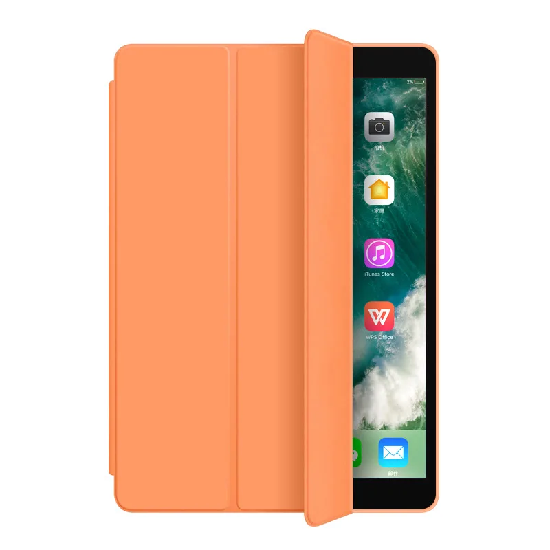 Чехол UTHAI E012 для ipad 9,7 с держателем для ручки, мягкий силиконовый чехол из ТПУ 7-го поколения, может автоматически Засыпать/разбудить чехол - Цвет: iPad-9.7-Orange