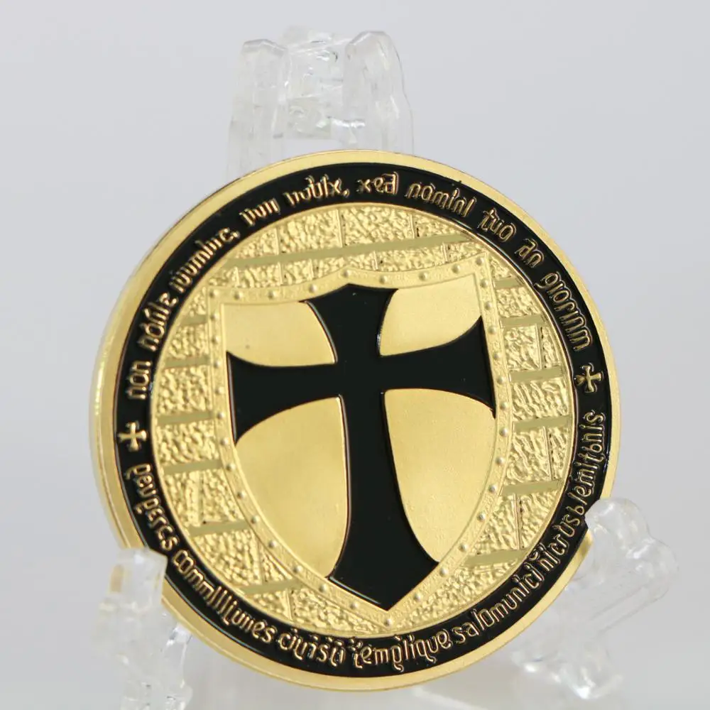 Limited Edition 24ct Gold Plated Collectors Coin Knights Templar Cross 