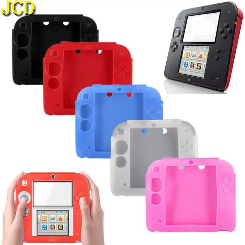 

JCD 1PCS Soft Silicone Skin Protective Cover Case Shell Anti-Slip Shockproof Case Cover for Nintend 2DS Game Accessories