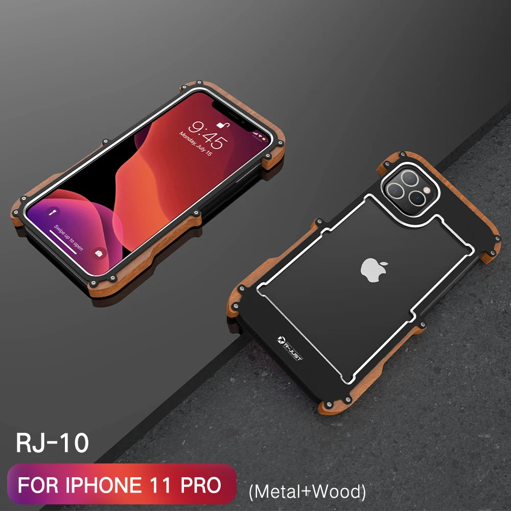 Алюминиевый металлический бампер для iPhone 11 11pro max деревянная рамка ретро пара чехол для телефона для iPhone X XS XR max рамка чехол bmper - Color: iPhone 11 Pro