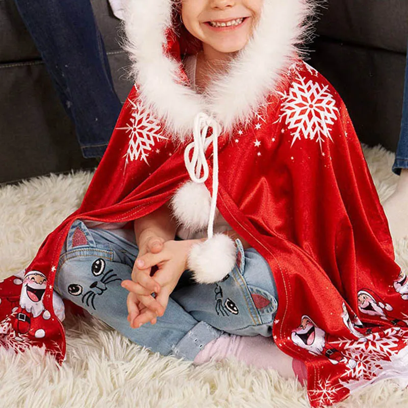 New Family Matching Dresses Christmas Costumes Parent-child Little Red Riding Hood Shawl Christmas Costume