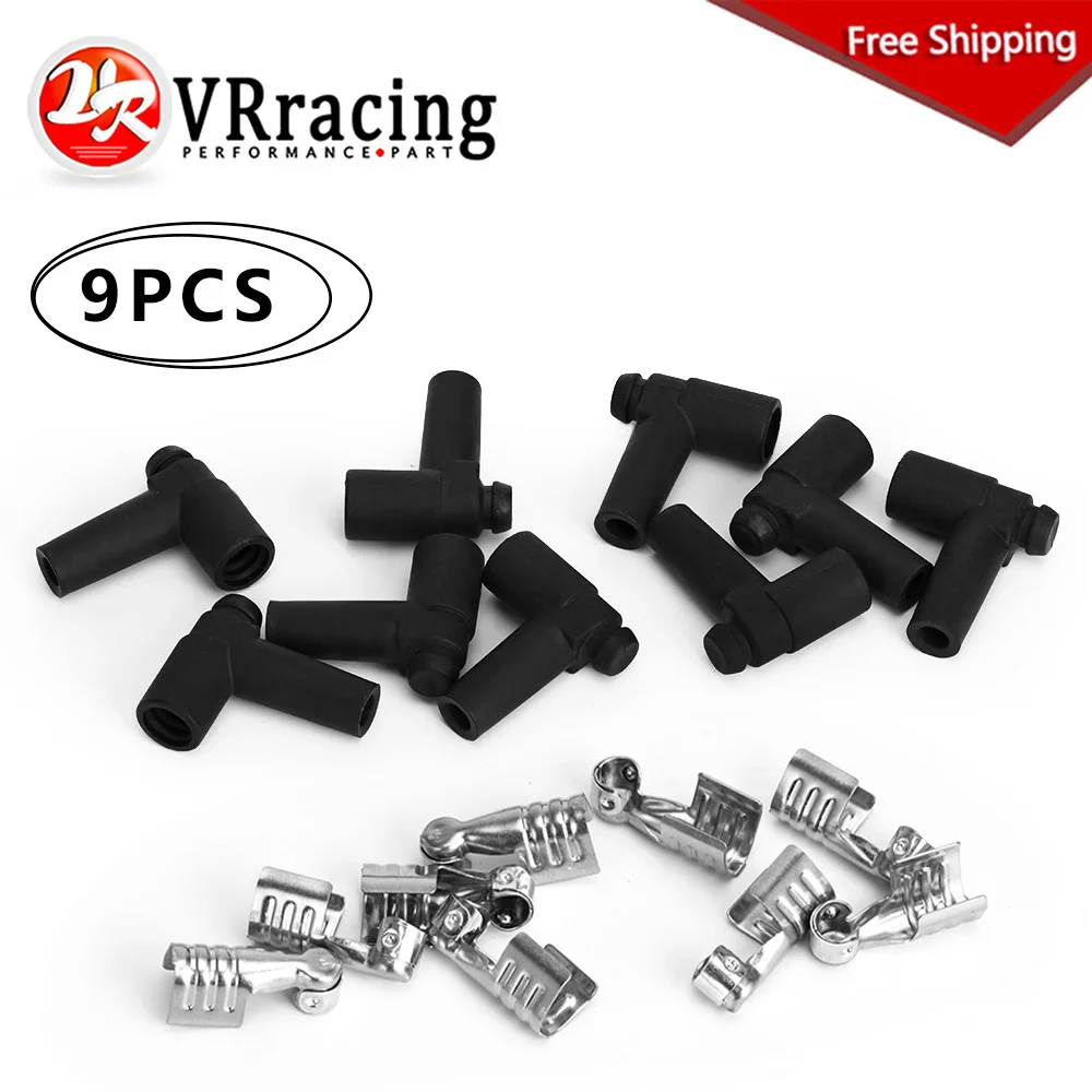 Straight spark plug wire boot and terminal 7mm plug protector set