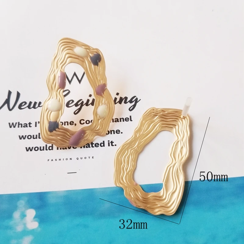 2 шт. DIY серьги аксессуары медное покрытие в виде капель масла нерегулярные поп темперамент особой формы серьги кулон аксессуары