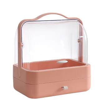 

Clamshell Portable Cosmetic Storage Box Transparent Dust-Proof Drawer Cosmetic Box Skin Care Products Debris Rack