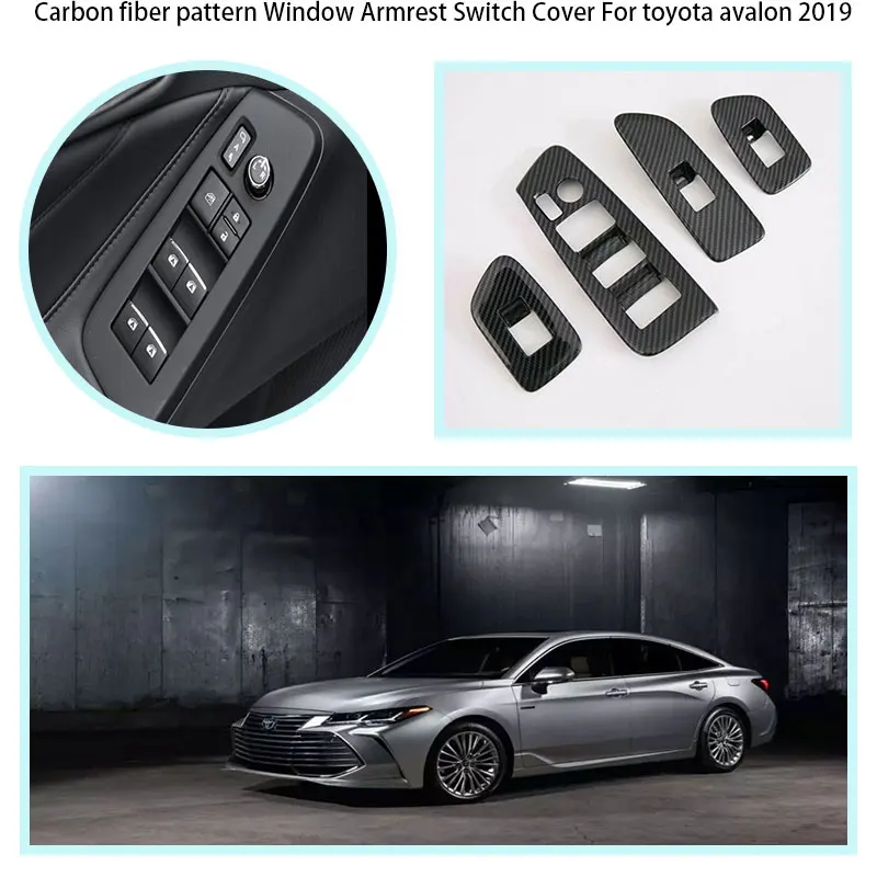 

For toyota avalon 2019 carbon fiber pattern Door Window Armrest Cover Glass Switch Cover