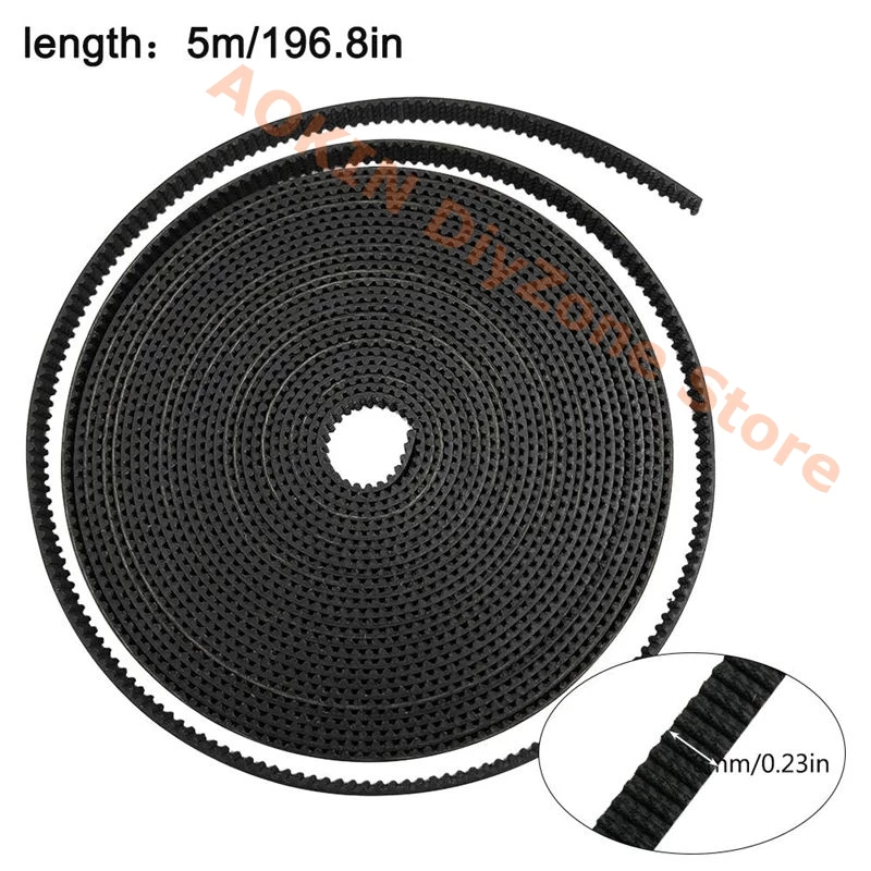 5M GT2 Timing Belt 6mm Wide+8pcs 20 Teeth 5mm Bore Pulley Wheel+6pcs Tensioner Spring with Allen Wrench for 3D Printer CNC canon print head