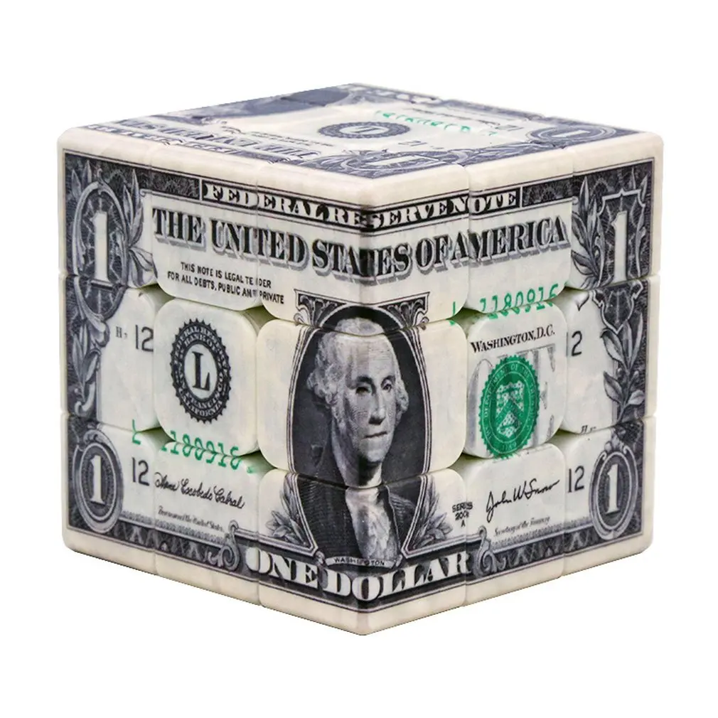 

Creative UV Printing Dollar Pattern Magic Cube Speed Cube Puzzle Toys for Kids Adult Brain Trainning Best Gift HOT
