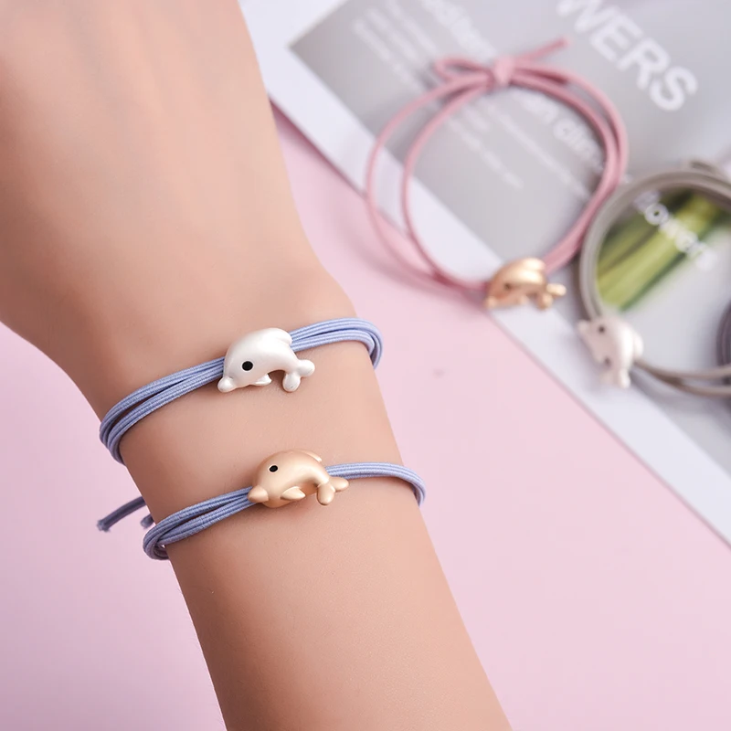 

Euhra Fishion 4 Color Elastic Hair Band Silver Color Little Starfish Shell Dolphin Headwear For Girls and Women Hair Accessories