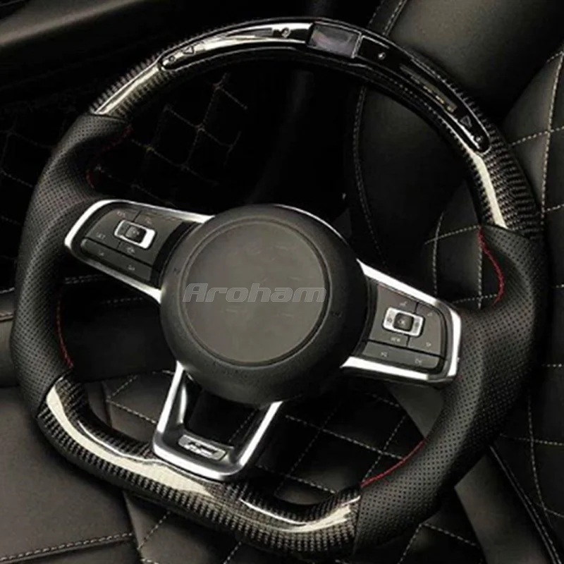LED Shift Lights Display Carbon Fiber Steering Wheel Assembly Unique Craftsmanship For Volkswagen Gti Mk7gti MK7R 2013 2014-2019 |