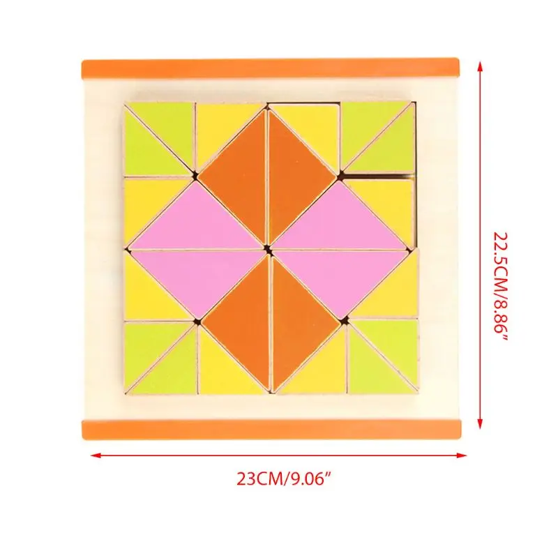 

Boys Girls Children Wooden Teaching Aids Triangle Jigsaw Puzzle Board Game