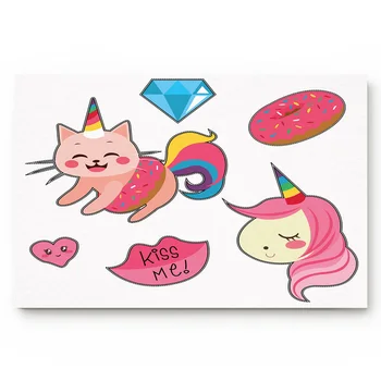 

kitchen rug Pink Cat And Unicorn Doormat Non-Slip Indoor/Outdoor Door Mat Home Decor Entrance Floor Mats