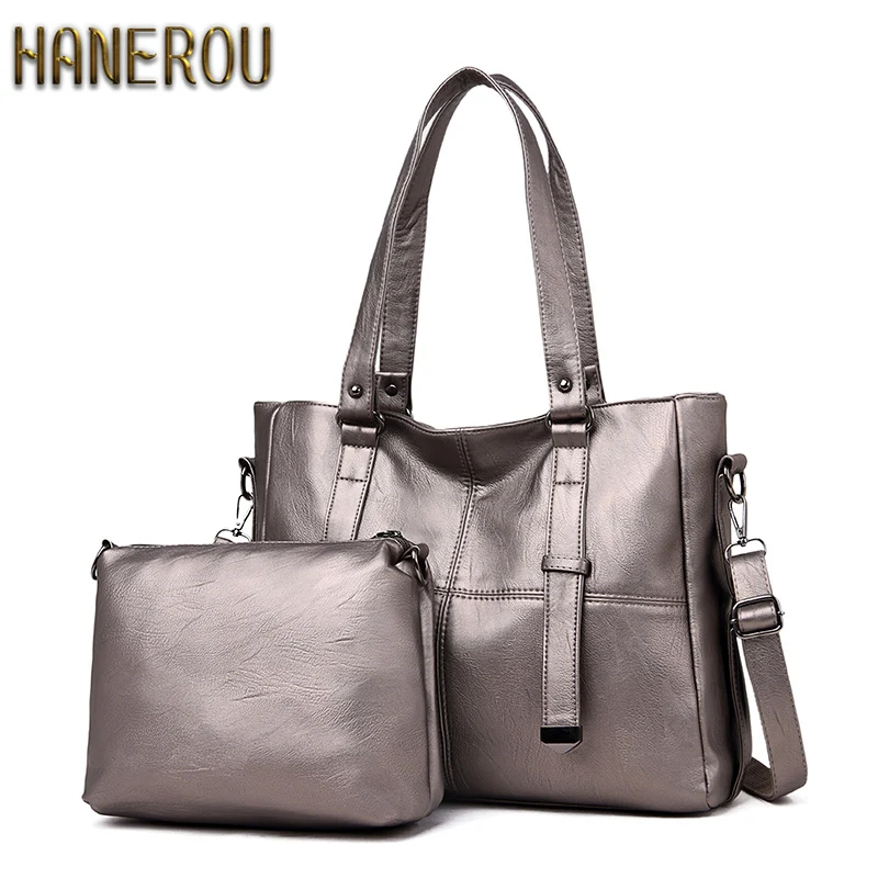 

2pcs rivet double arrows composite bag ladies handbag and purses set Large Capacity women tote Shoulder Bag crossbody bags women