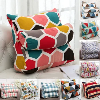 

10 Colors 45x45x20cm Triangular Backrest Cushion Cotton Linen Home Office Chair Sofa Cushions Bed Rest Back Pillow Waist Cushion