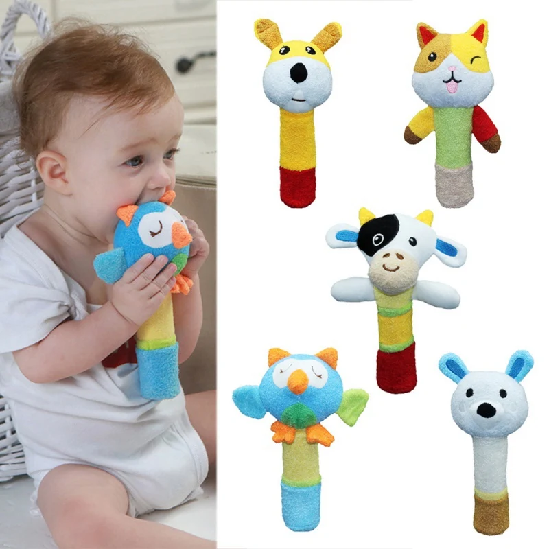 Милые мягкие плюшевые хватательные игрушки для новорожденных, милый мультяшный Колокольчик для животных, погремушки, Обучающие Мягкие игрушки для безопасности