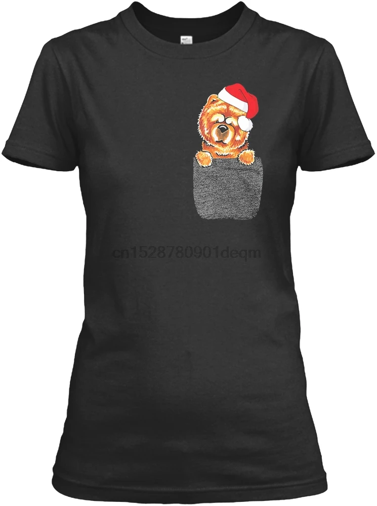 Мужская футболка Chow Dog Santa Hat In Your Pocket C Женская | одежда