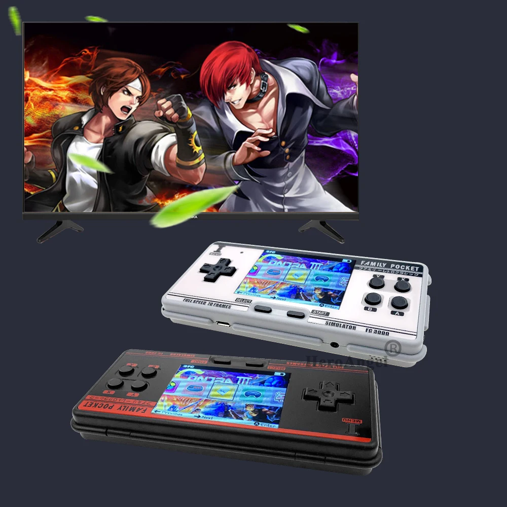2021 Handheld Game Console Video Gaming Console with 4000+ Retro Games 10 Simulator FC 3000 Pocket Game Player IPS Screen