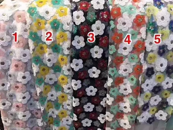 

Latest French Lace Fabric 2019 High Quality Multicolor Wedding Party Dress African Lace Fabric With Sequins For Nigerian Lace