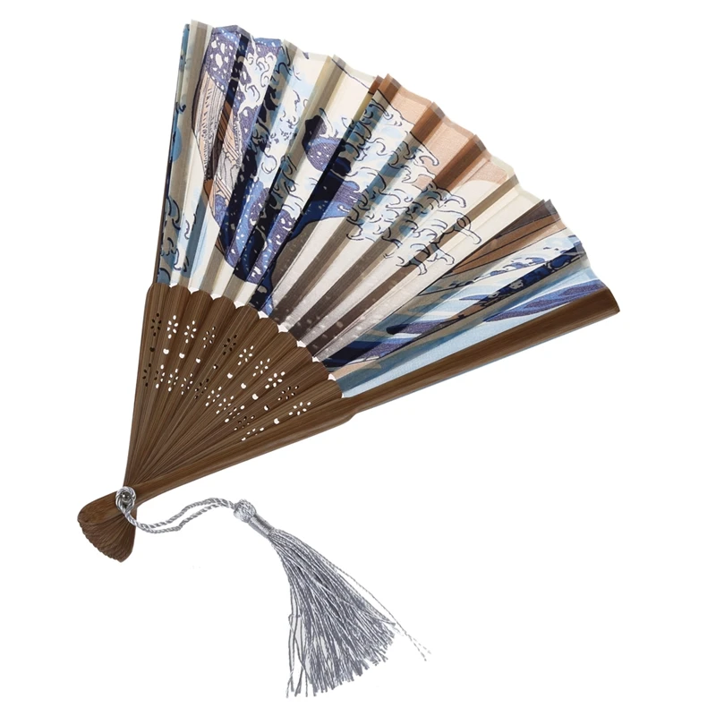 New-Japanese Handheld Folding Fan, with Traditional Japanese Ukiyo-e Art Prints