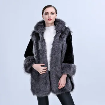 

Fox fur grass jacket new women's hooded luxury exported to Aliexpress Amazon