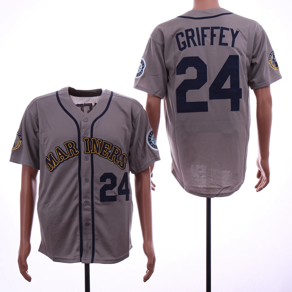 Черный Мужская майка Seattle Ken Griffey Jr. Ichiro Suzuki Felix Hernandez James Paxton Edgar Martinez FLEX& Cool Base - Цвет: Черный