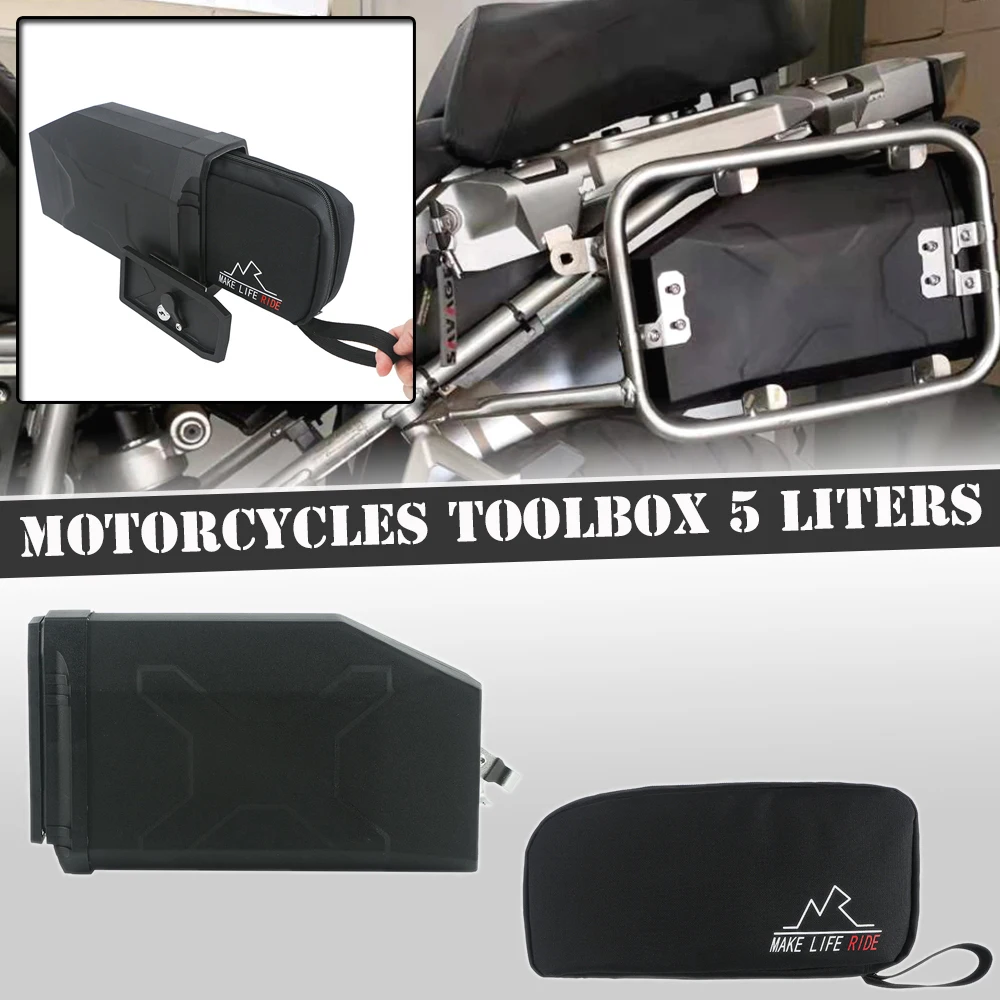 Motorcycles Plastic Box Toolbox 5 Liters Tool Box Left Side Bracket For BMW R1200GS Adv R1200 R 1200 GSA Adventure LC 2013-2019