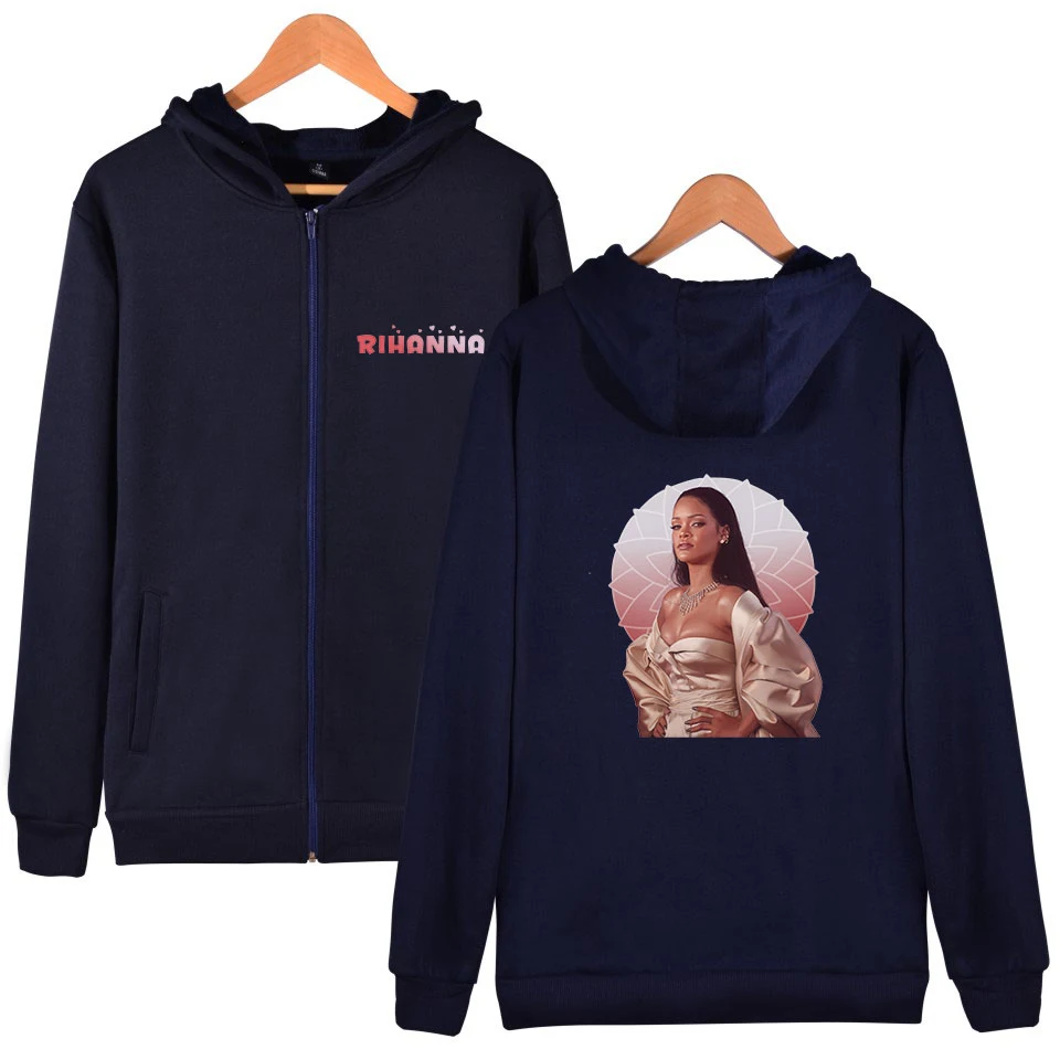 Rihanna/толстовка на молнии с 3D принтом для мужчин и женщин, зимняя модная повседневная толстовка с капюшоном в стиле Харадзюку, Лидер продаж