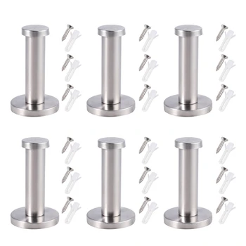 

6 PCS for Stainless Steel Wall-Mount Towel Hook Coat Hanger for Bathroom Hanger for Heated TOWEL Bath Hook