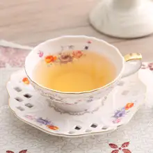 IdealHouse 2 шт./компл. 160 мл Цветочный узор Керамика посуда набор(1 шт. Кофе чашки+ 1 шт. блюдце