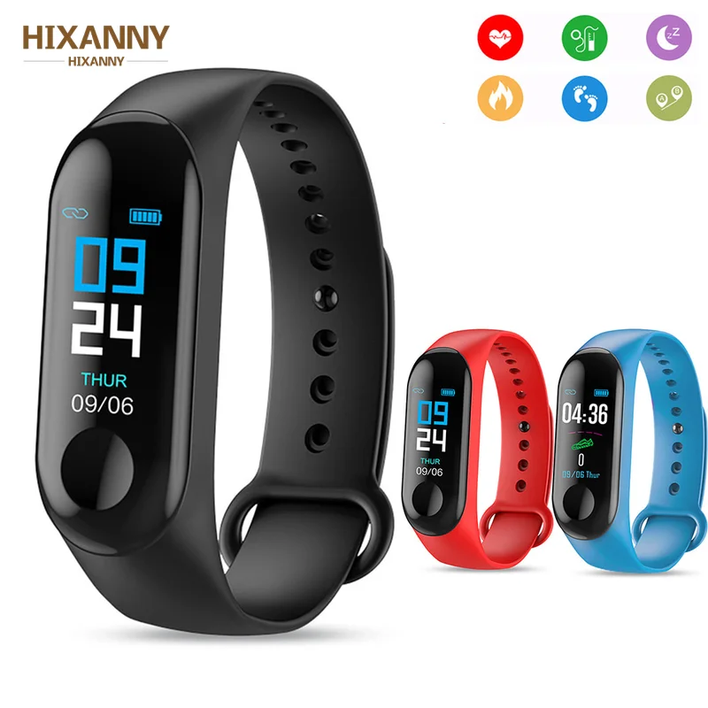

M3 Health Fitness tracker Smart Watch Bracelet Color Screen Heart rate blood pressure Life waterproof smartband pk mi band 2 3