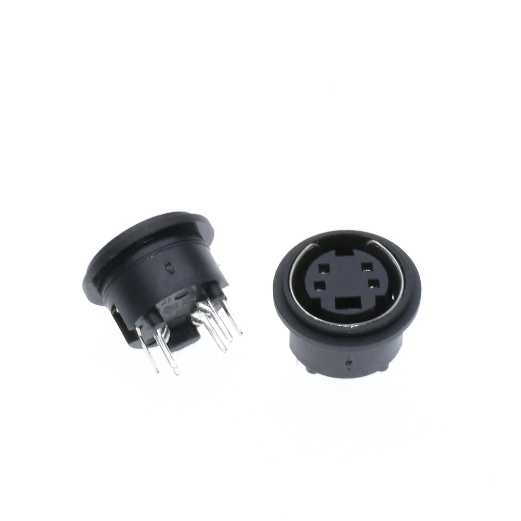 

200pcs Mini ps2-4P 4Pins Socket DIN S Terminal Connector PCB 180Degree Vertical Circular Type