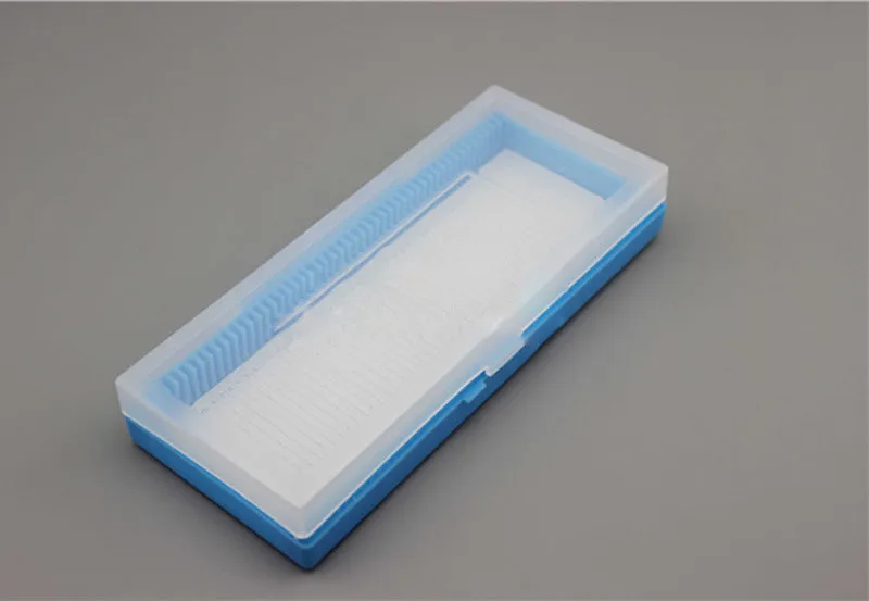 2 шт. портативный лабораторный ABS пластик предметное стекло микроскопа чехол для хранения раздатчик 50 шт. прозрачные пластины держатель
