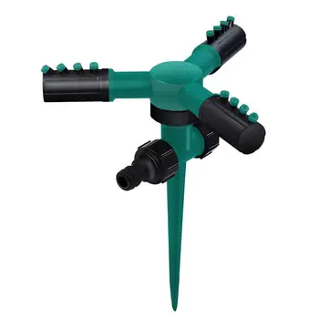 

Lawn Sprinkler, 360 Degree Automatic Rotating Garden Water Sprinklers System with Durable 3 Arm Irrigation Spray and Spike Base