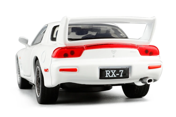 Новинка 1:32 Mazda FD RX7 литая модель автомобиля с 4 дверями уникальная спортивная машина с подсветкой детские игрушки - Цвет: Белый