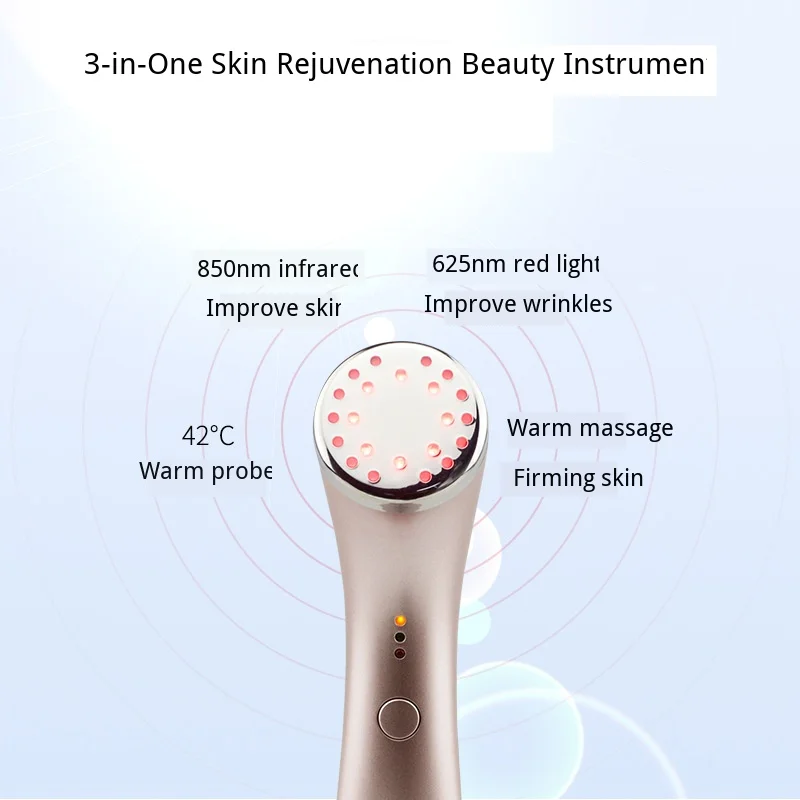 Инфракрасный прибор для красоты, нагревающий ионтофорез, уменьшает пятна, морщины, теплый массаж, восстанавливающий коллаген, инструмент для улучшения ухода за кожей
