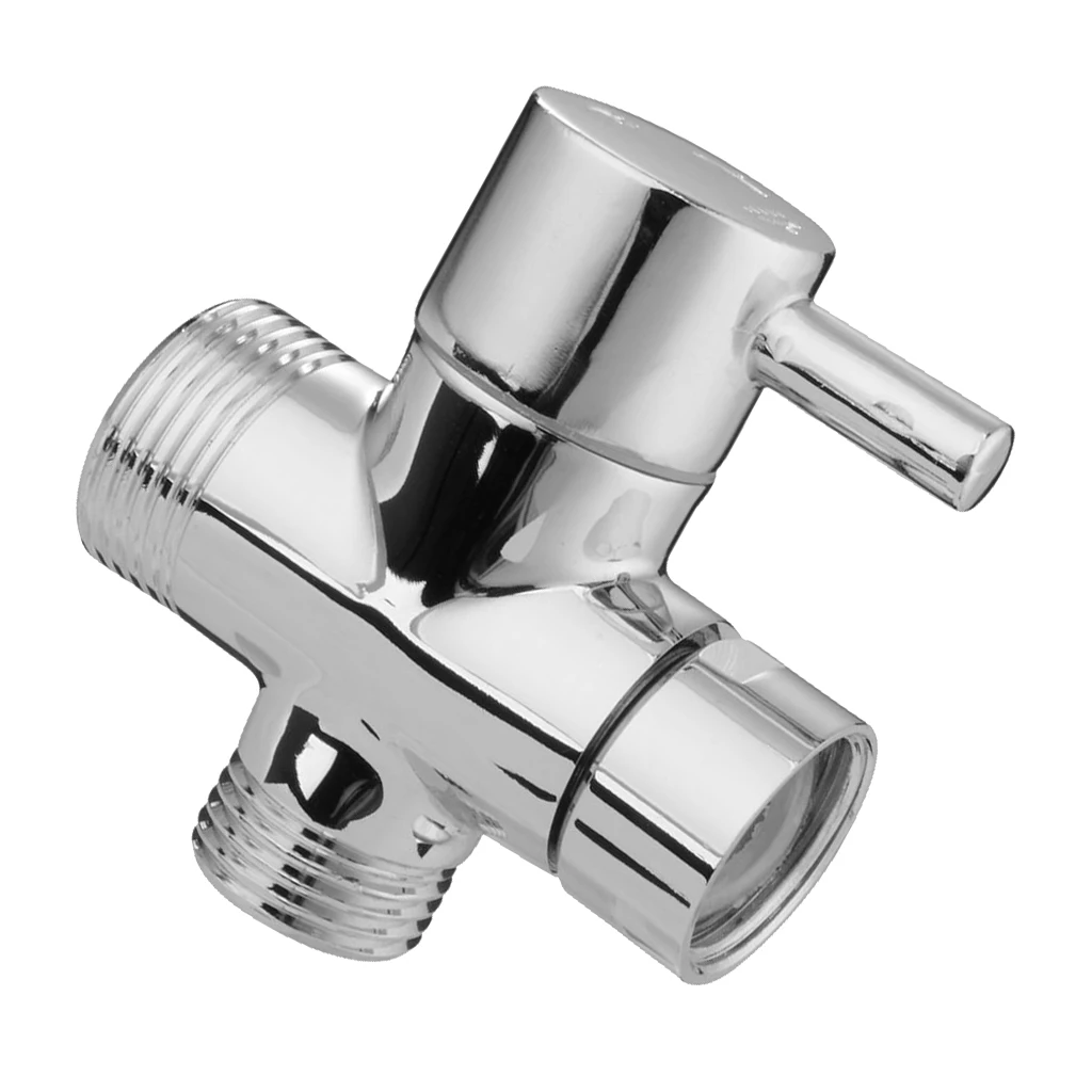 Silver 3 ways T-adapter Valve Diverter for handheld Shower Head Bidet Faucet Tap G3/4inch G1/2inch