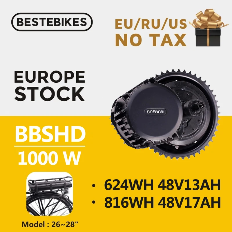 

Bafang Motor BBSHD bbs03 48V1000w mid drive motor electric motor electric bike conversion kit 48v13ah/17ah Rear Rack Battery Kit