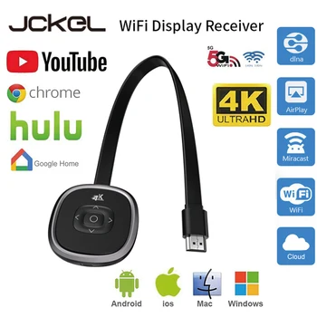 

JCKEL Mirascreen G22 2.4G 5G 4K Wireless HDMI Dongle TV Stick Miracast Airplay Receiver Wifi Dongle Mirror Screen Streamer Cast