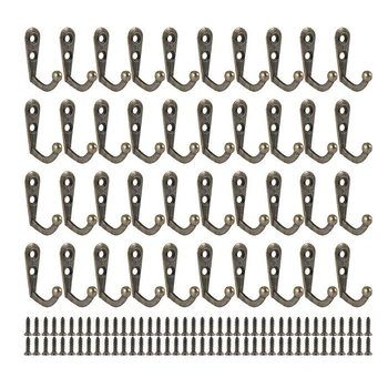 

50pcs Vintage Style Wall Hook Rustic Cast Iron Wall Coat Hang Hooks Hat Hook Hall Tree Wall Mounted Hook