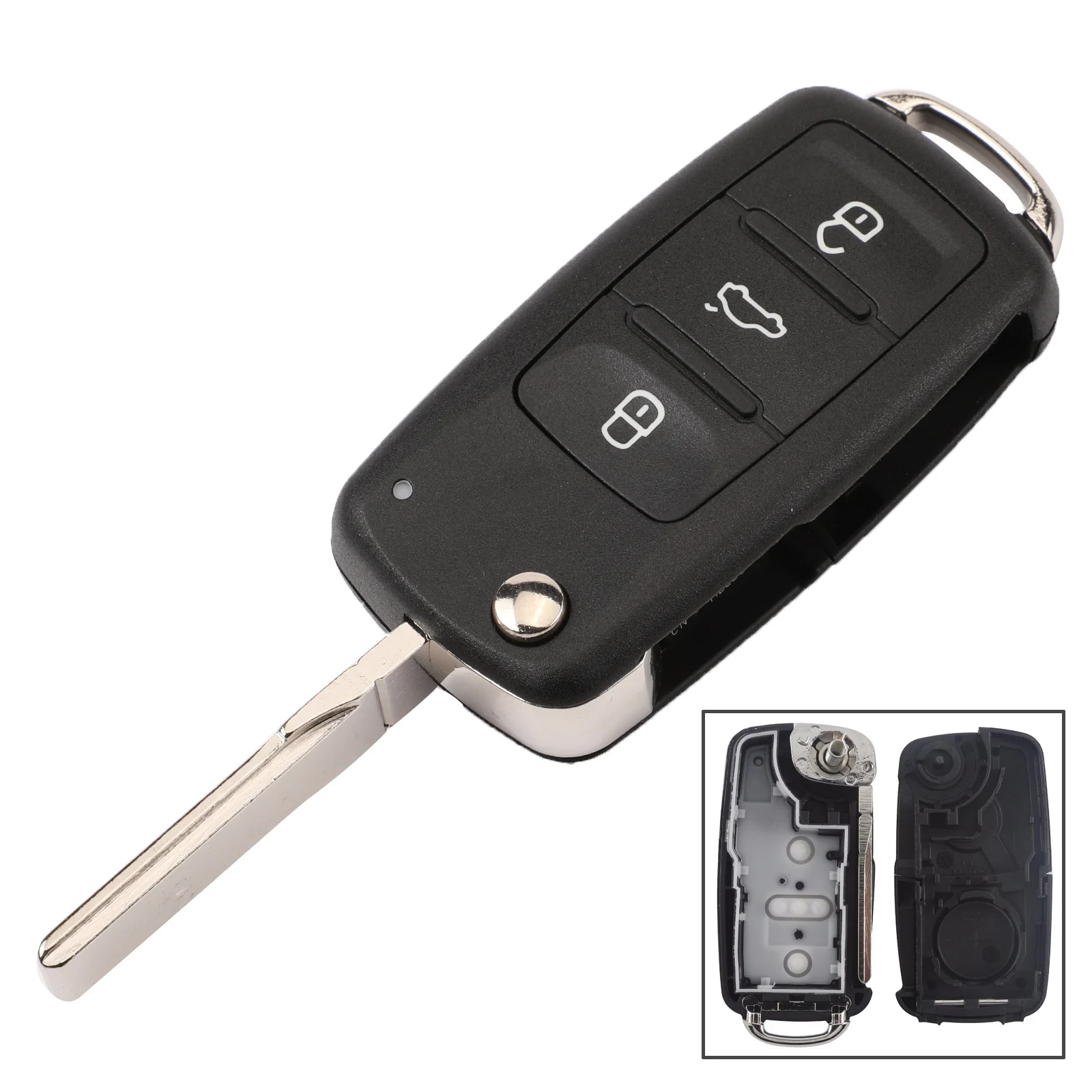 Jingyuqin Флип складной дистанционный ключ для автомобиля в виде ракушки брелок для VW Polo Jetta Golf MK6 Tiguan Touareg 202AD 202H 202Q 2/3/4/5 Кнопка KeyCase - Цвет: 3 Buttons