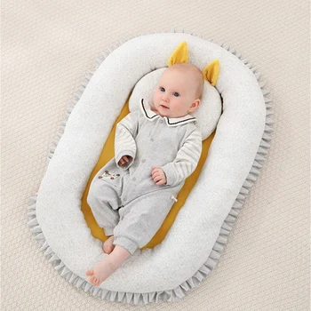 

Portable Bed With Toys For Baby Foldable Baby Bed Travel Sun Protection Mosquito Net Breathable Infant Sleeping Basket sz