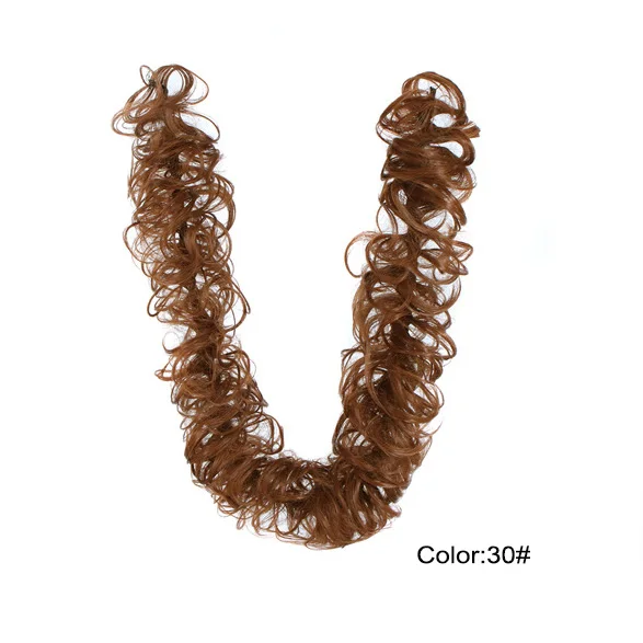 Грязные длинные волосы булочка обертывание вокруг волос Лента Сделай Сам шиньон хвостик Наращивание волос Синтетические кудрявые шиньоны - Цвет: #30